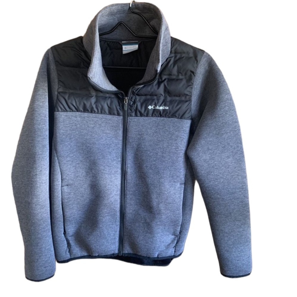 Columbia Womens Small Gray Full Zip Mock Neck Polyester Jacket Mock Neck